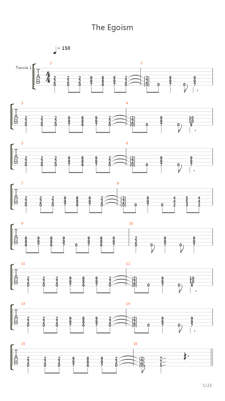 The Egoism吉他谱