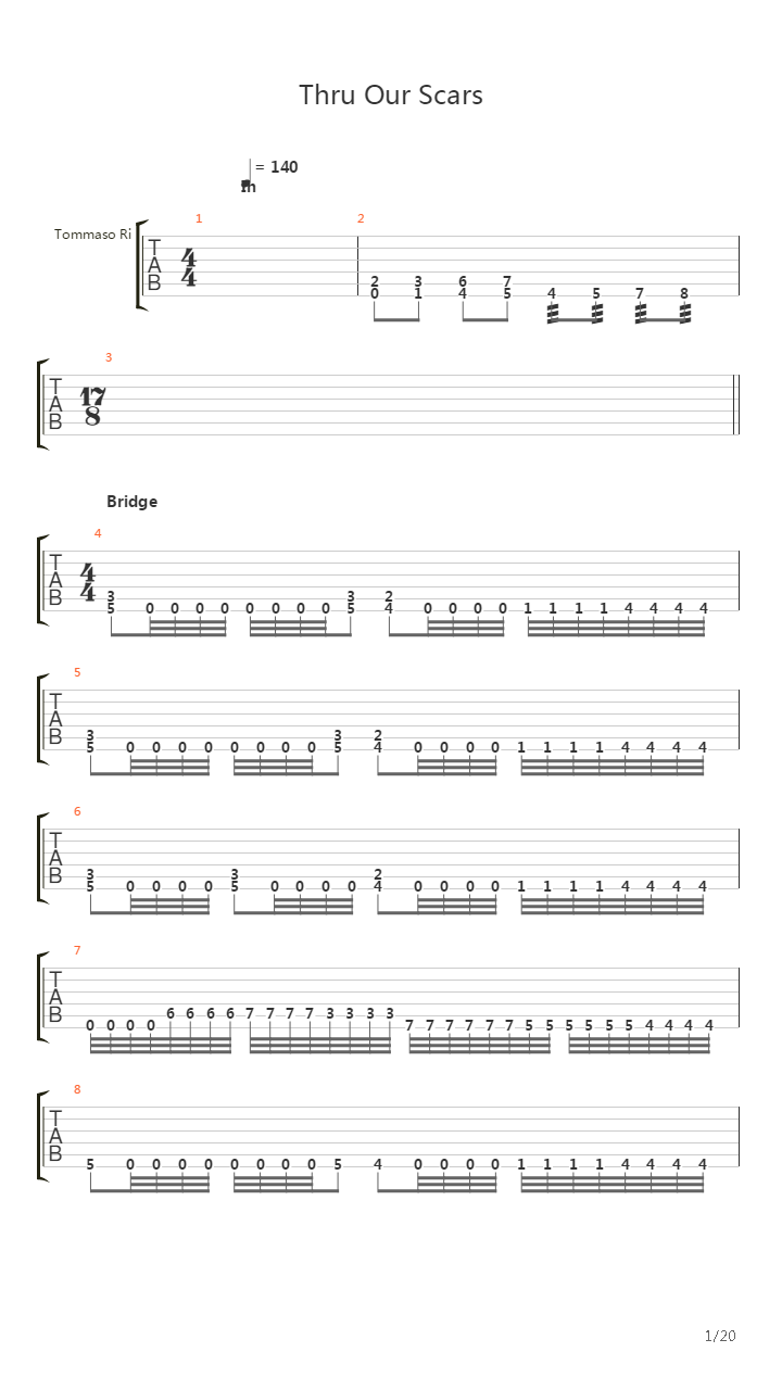 Thru Our Scars吉他谱