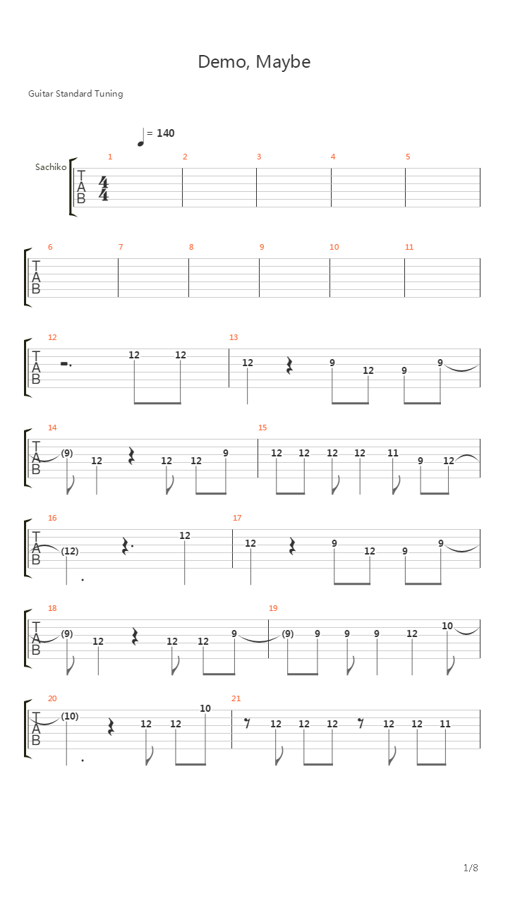 Demo Maybe吉他谱