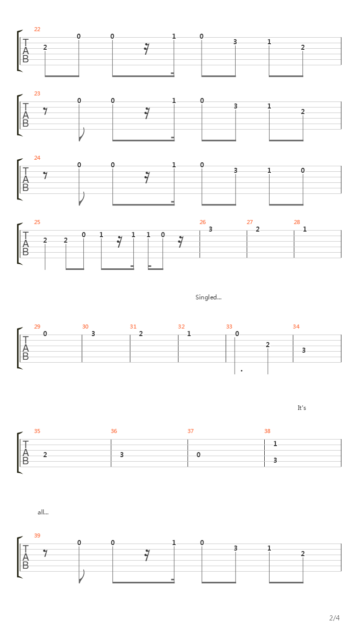 Float吉他谱