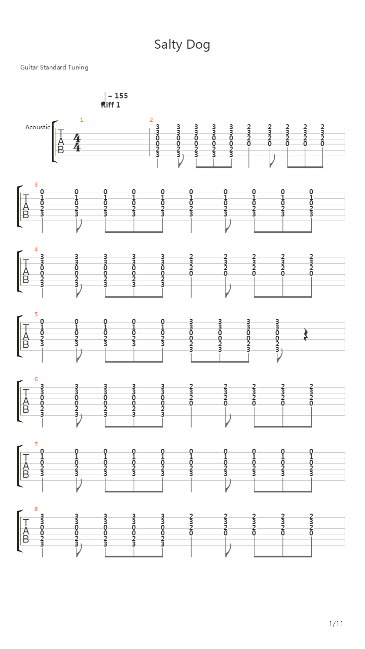 Salty Dog吉他谱