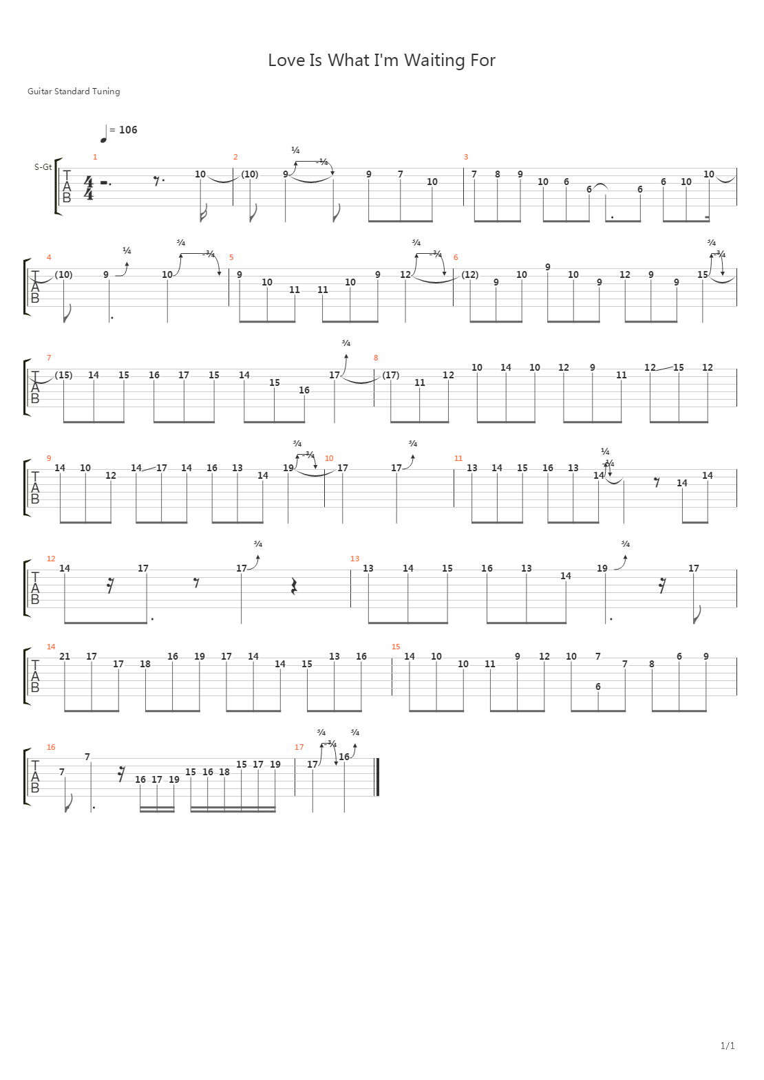 Love Is What Im Waiting For吉他谱