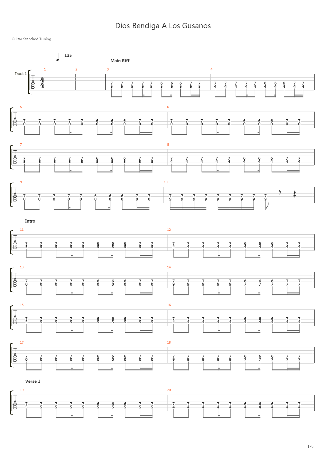 Dios Bendiga A Los Gusanos吉他谱