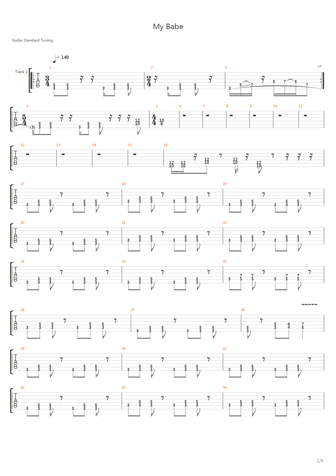 My Babe吉他谱