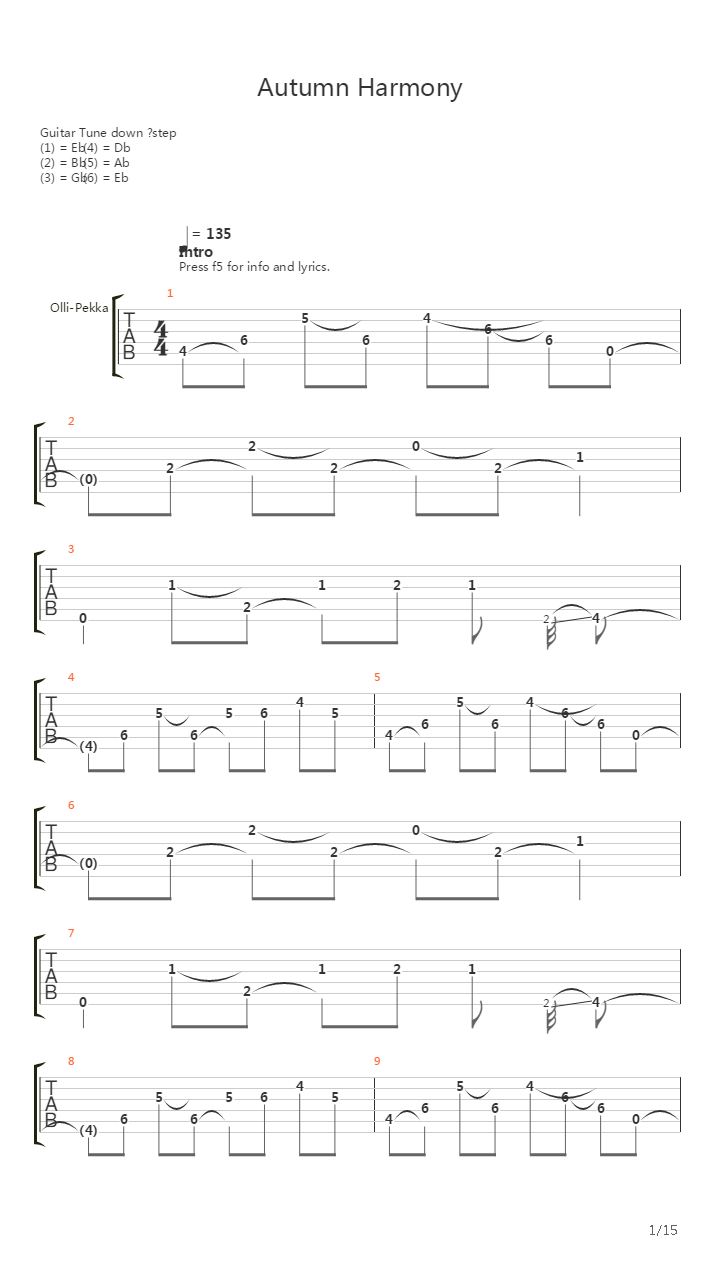 Autumn Harmony吉他谱