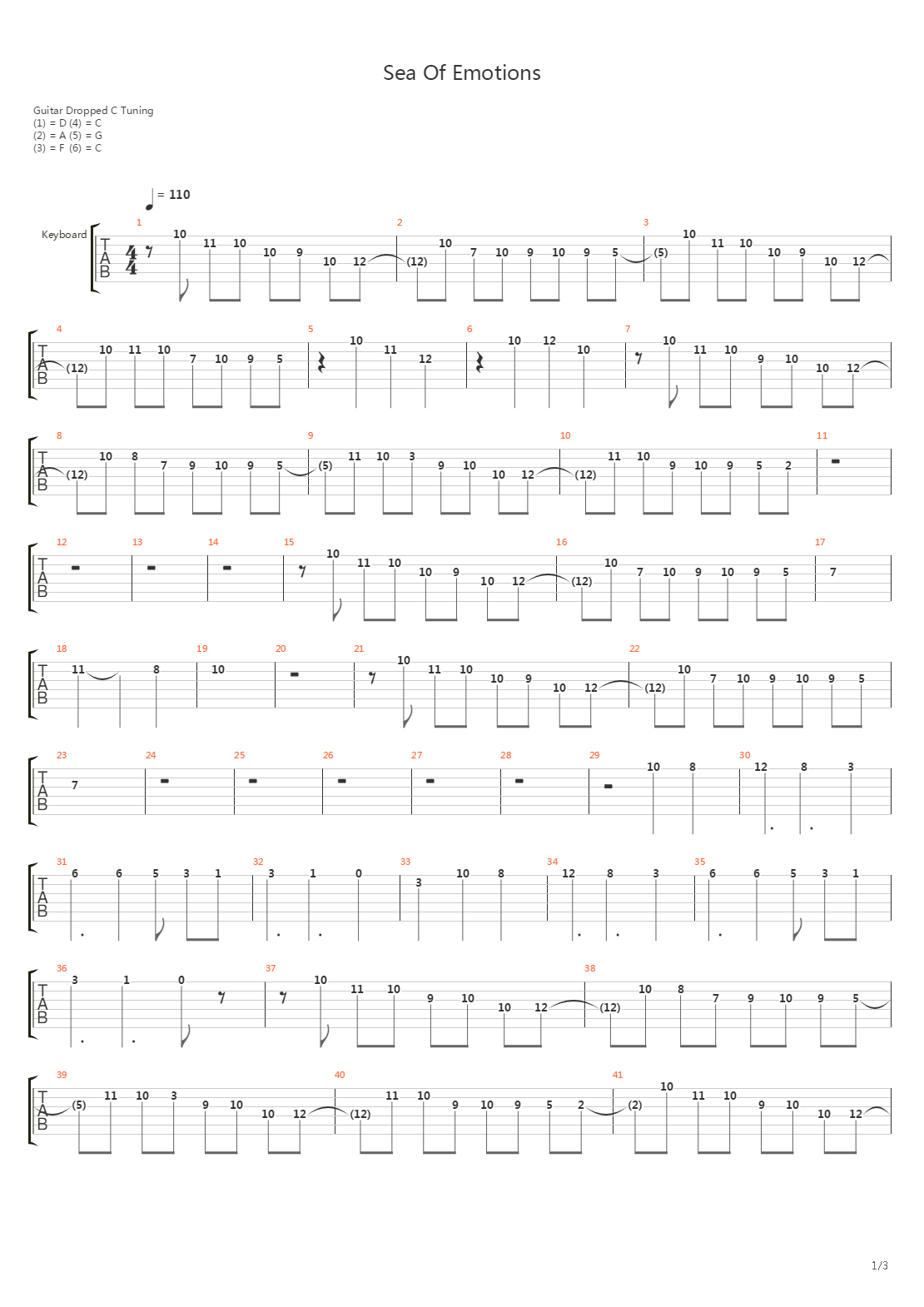 Sea Of Emotions吉他谱