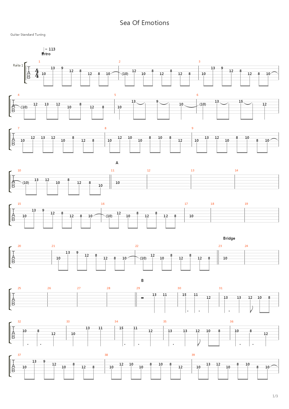 Sea Of Emotions吉他谱