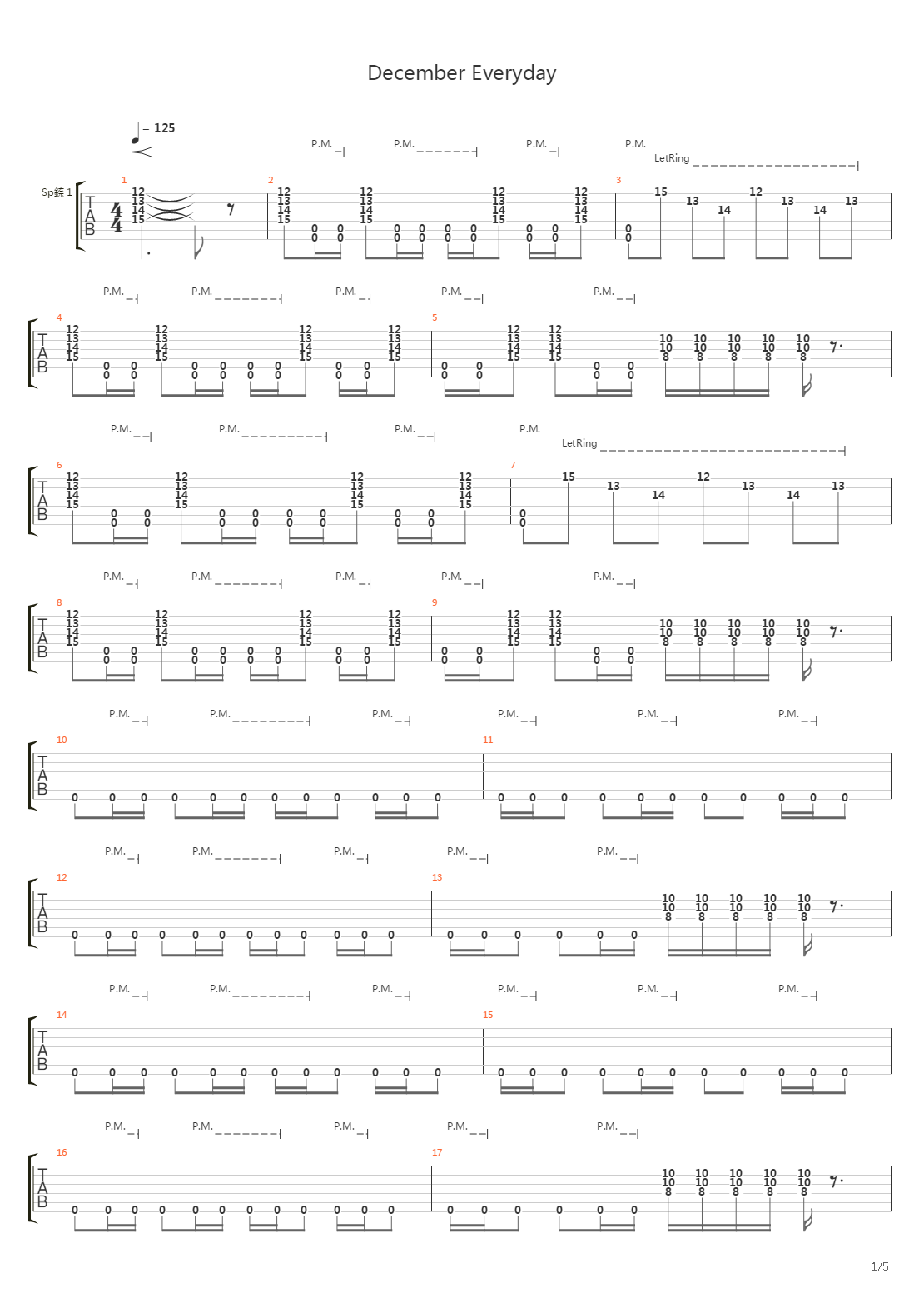 December Everyday吉他谱