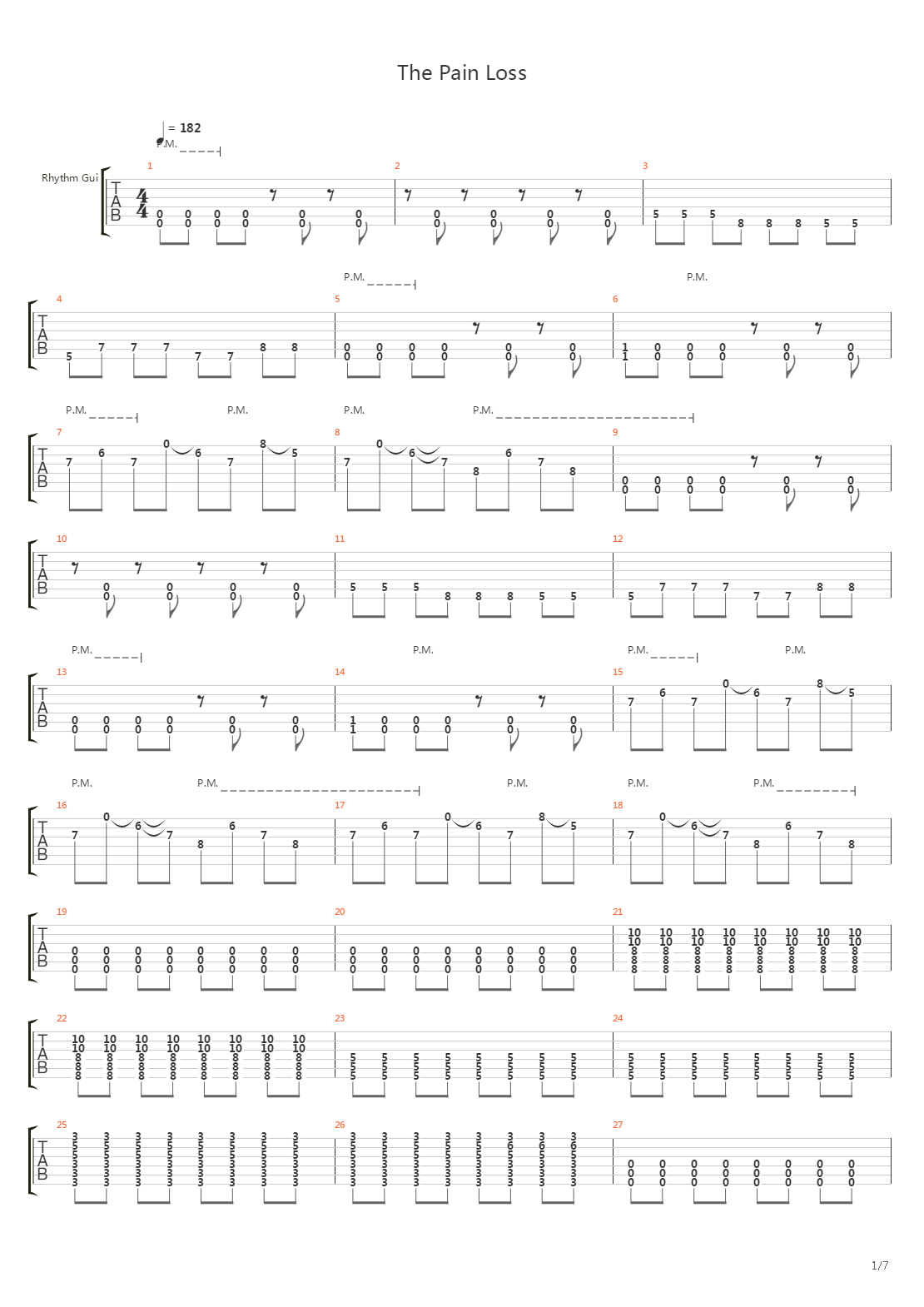 The Pain Loss吉他谱