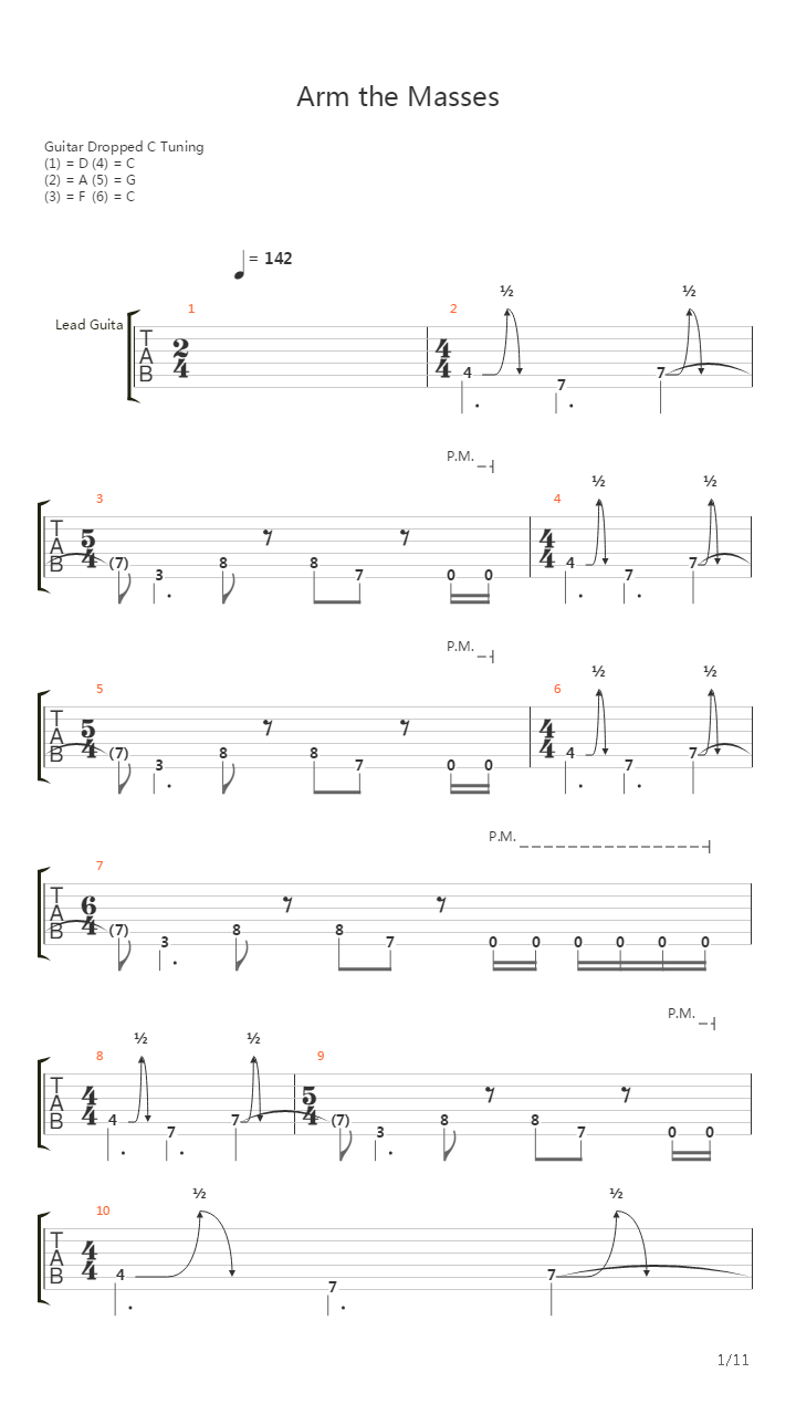 Arm The Masses吉他谱