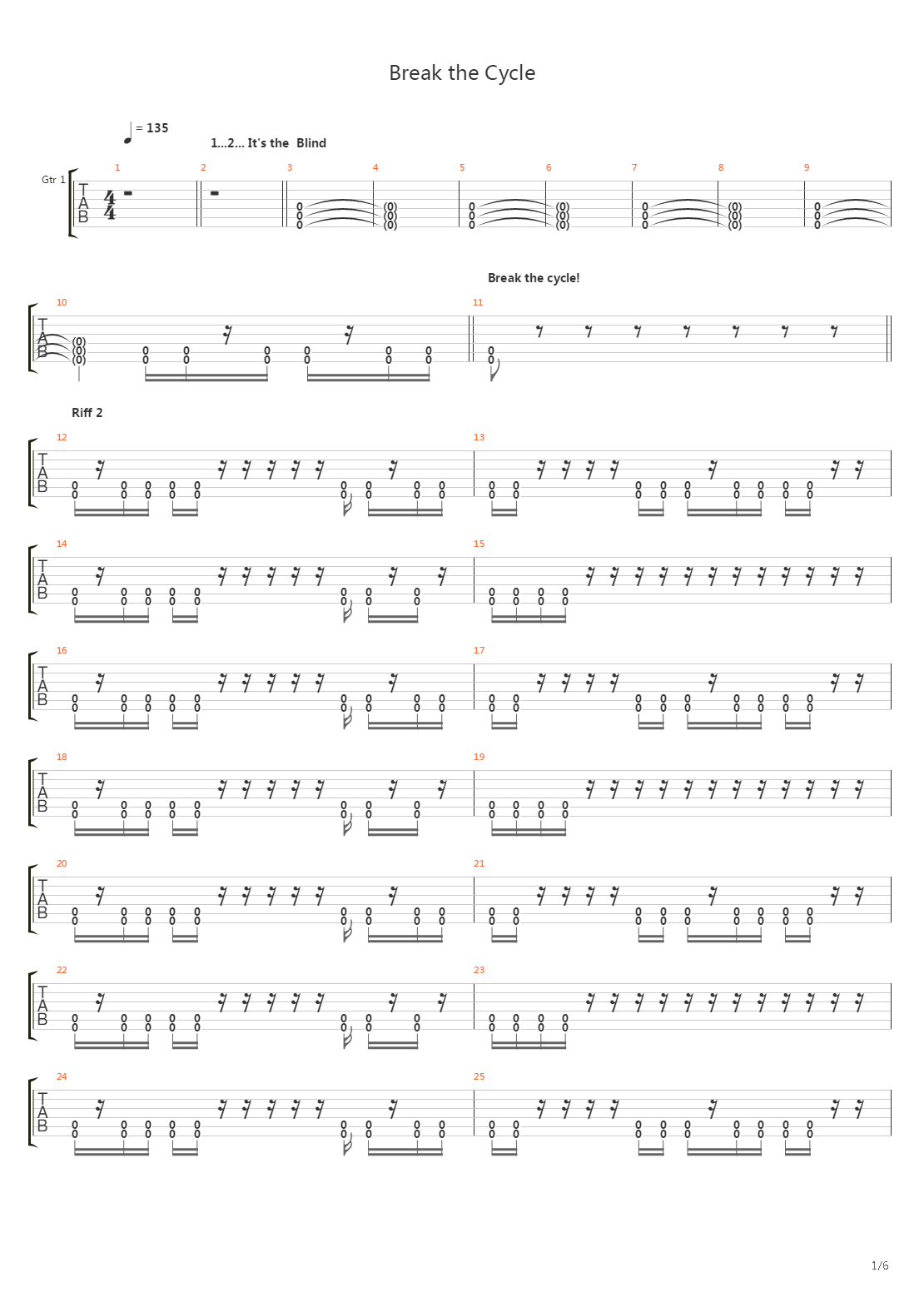 Break The Cycle吉他谱