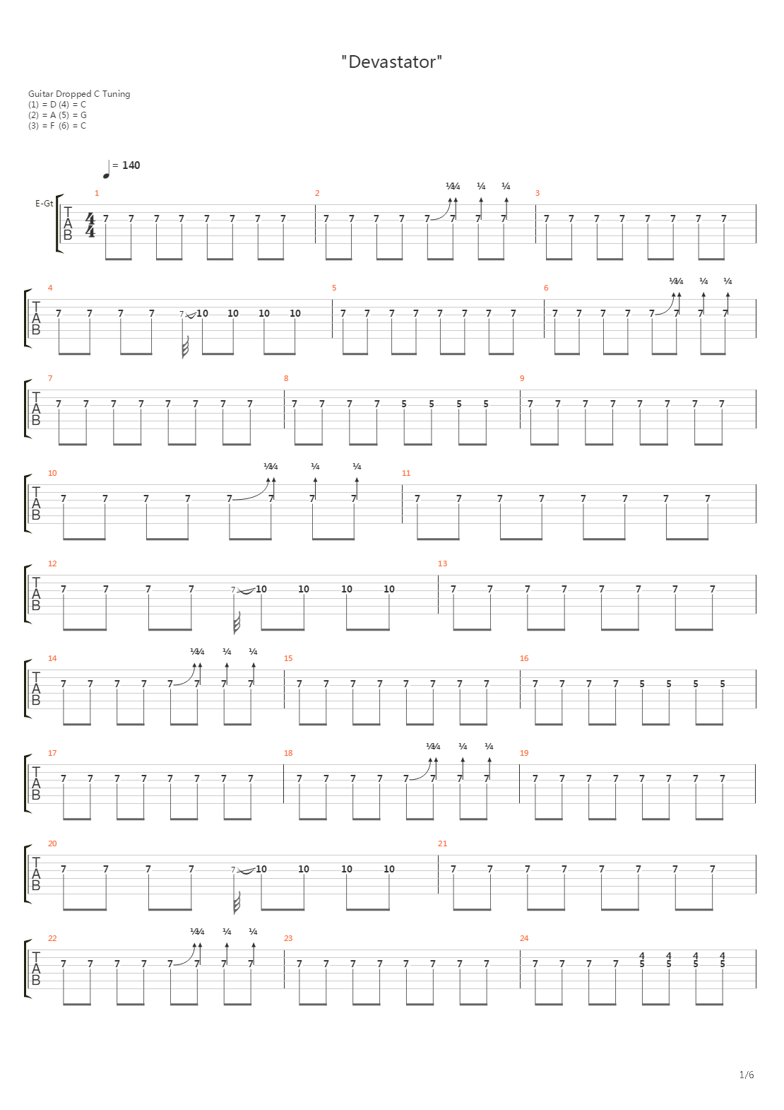 Devastator吉他谱