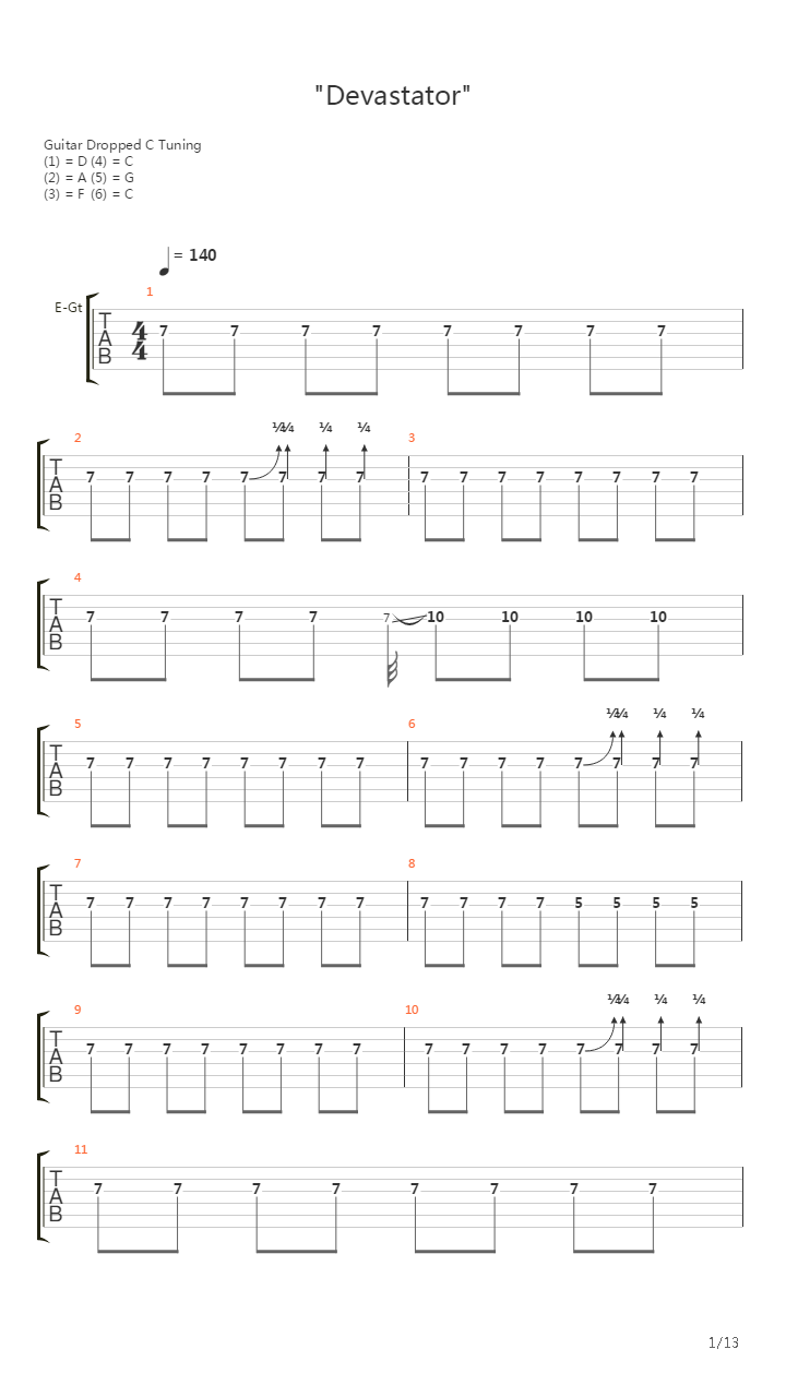 Devastator吉他谱