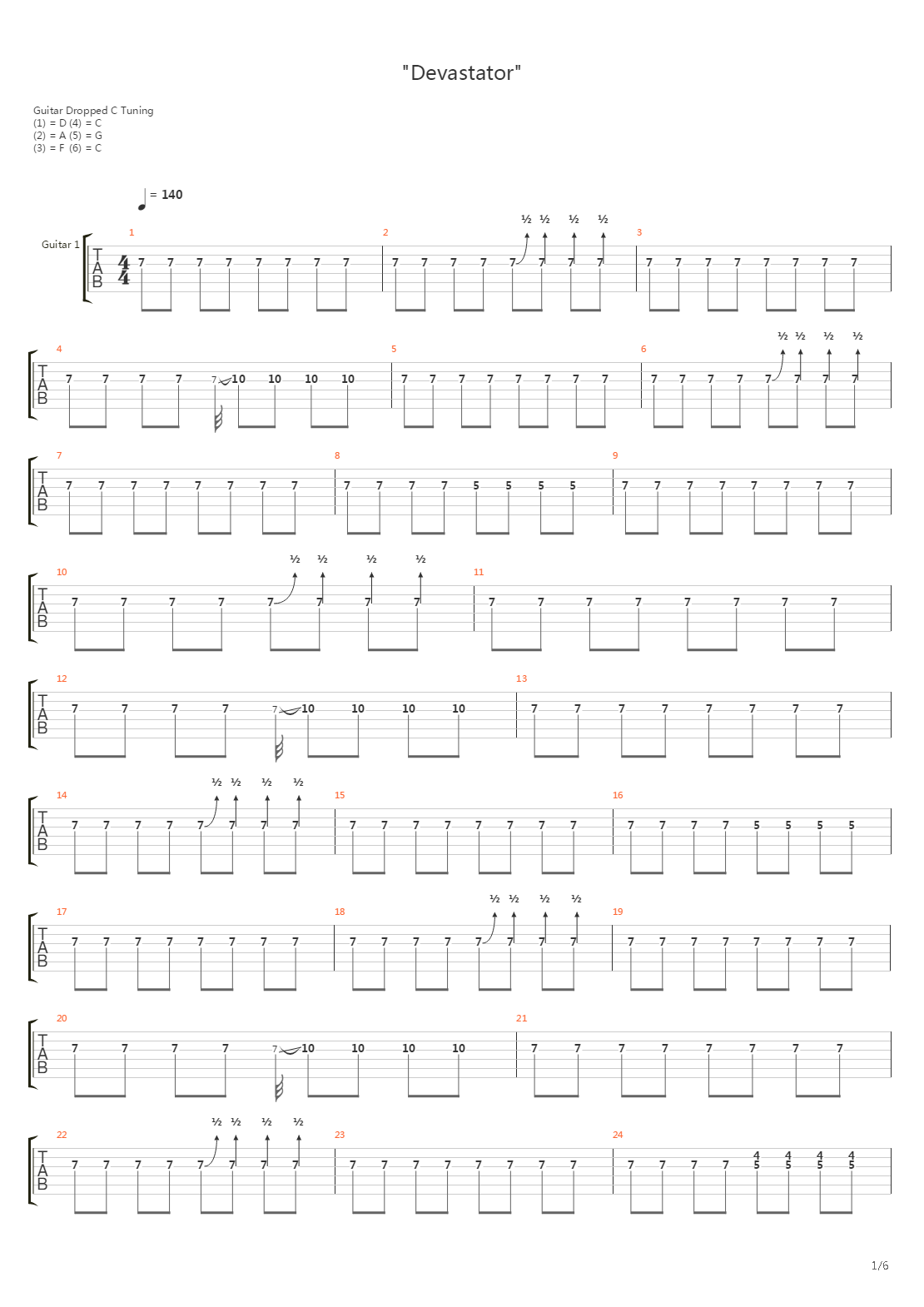 Devastator吉他谱