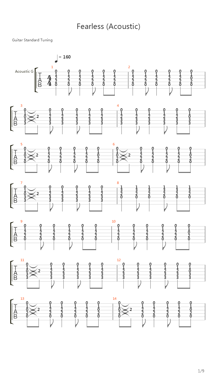 Fearless Acoustic吉他谱