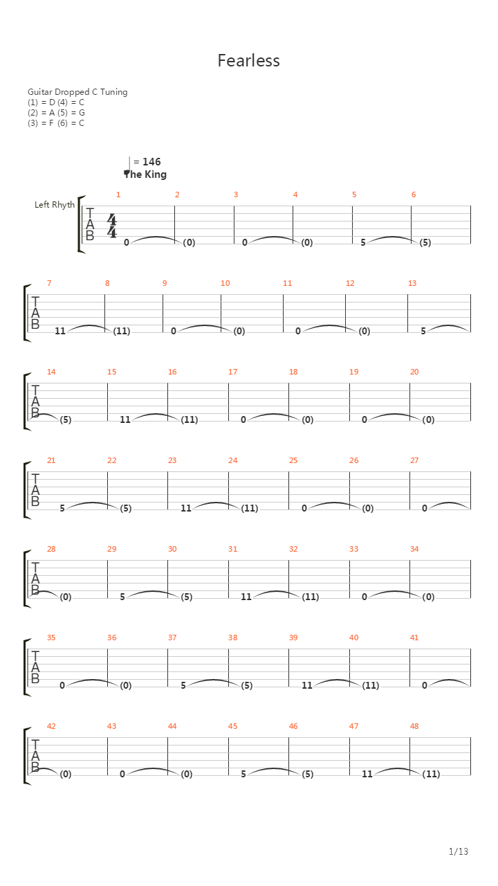 Fearless吉他谱
