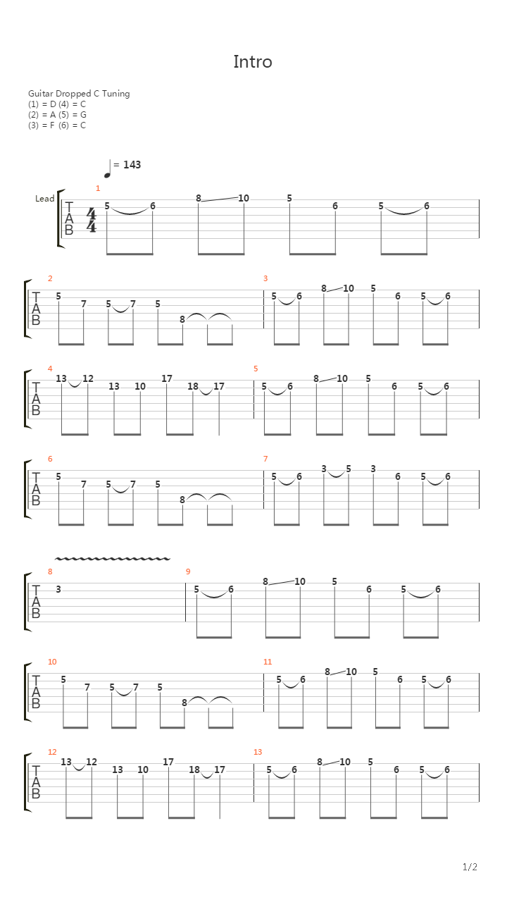 Intro吉他谱