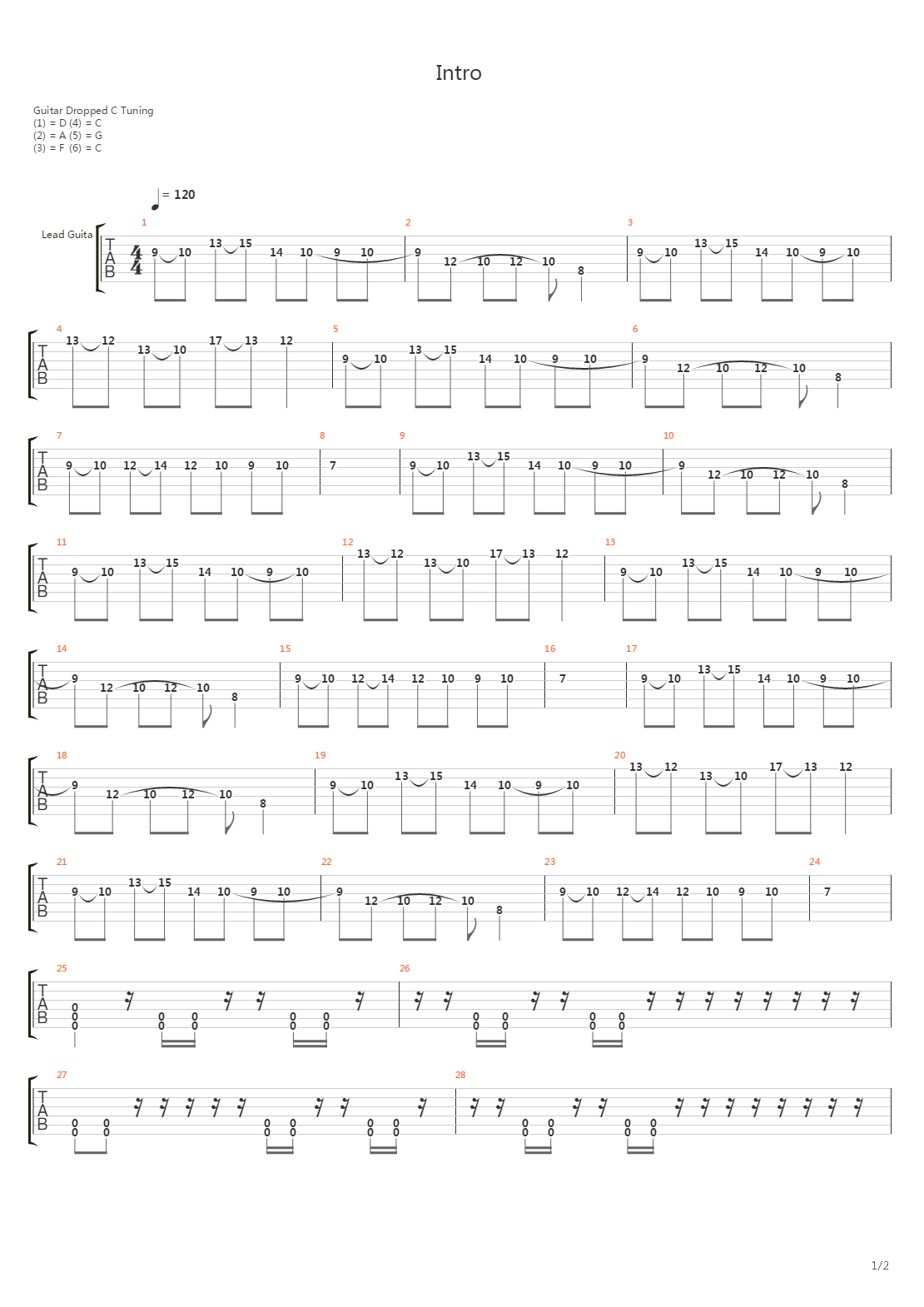 Intro吉他谱