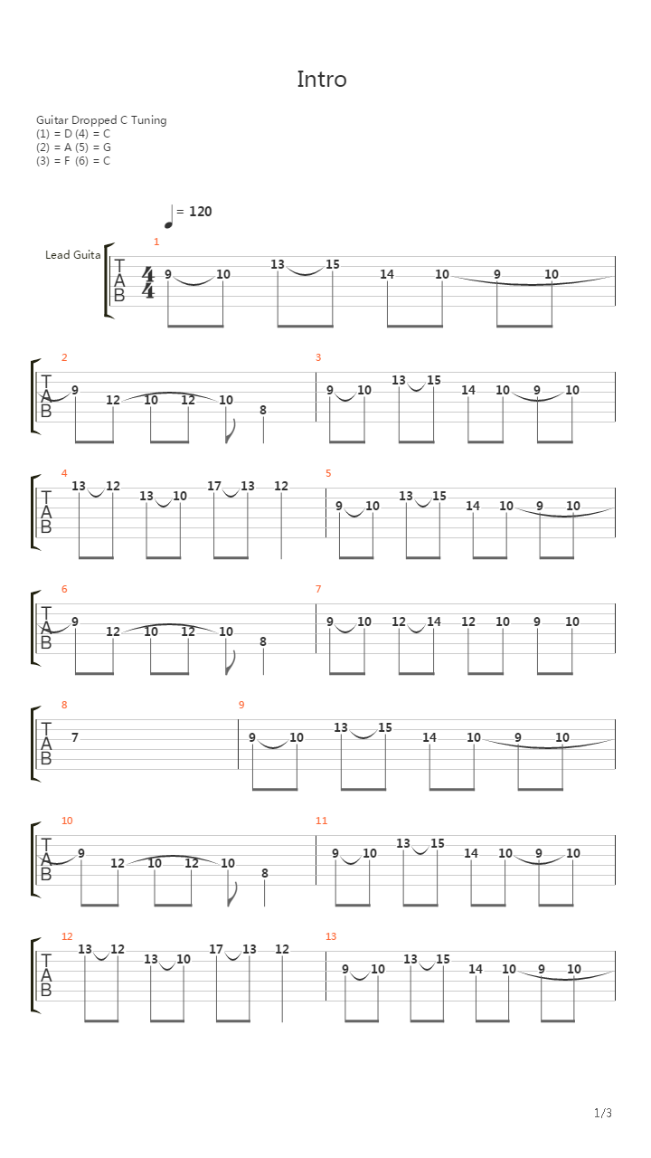 Intro吉他谱