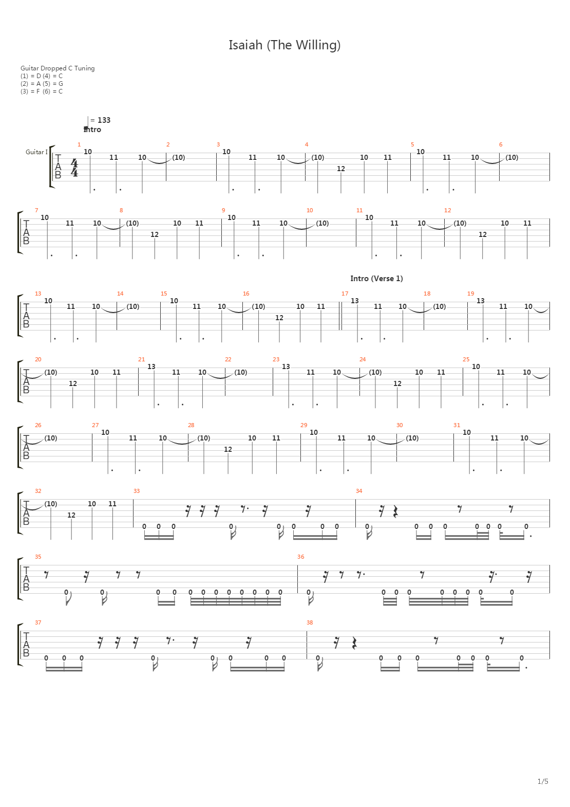 Isaiah The Willing吉他谱