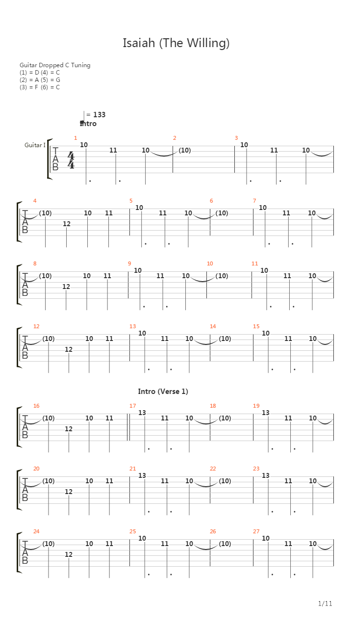 Isaiah The Willing吉他谱