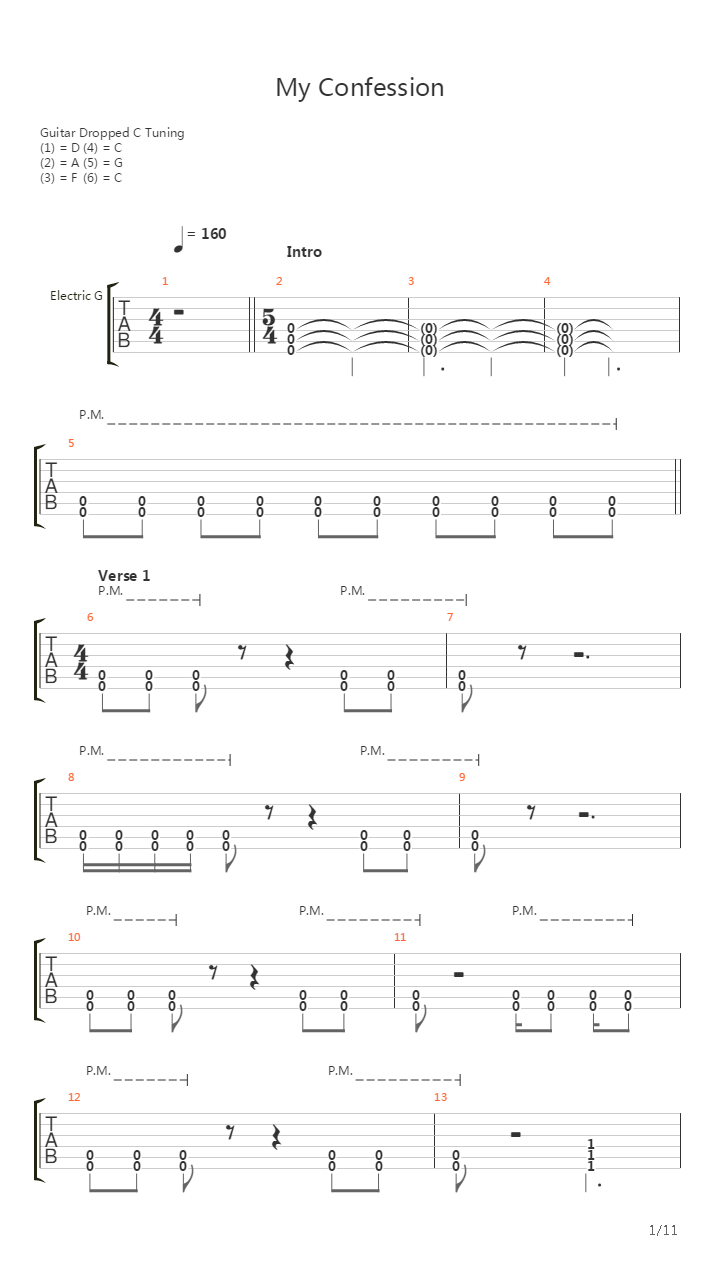 My Confession吉他谱