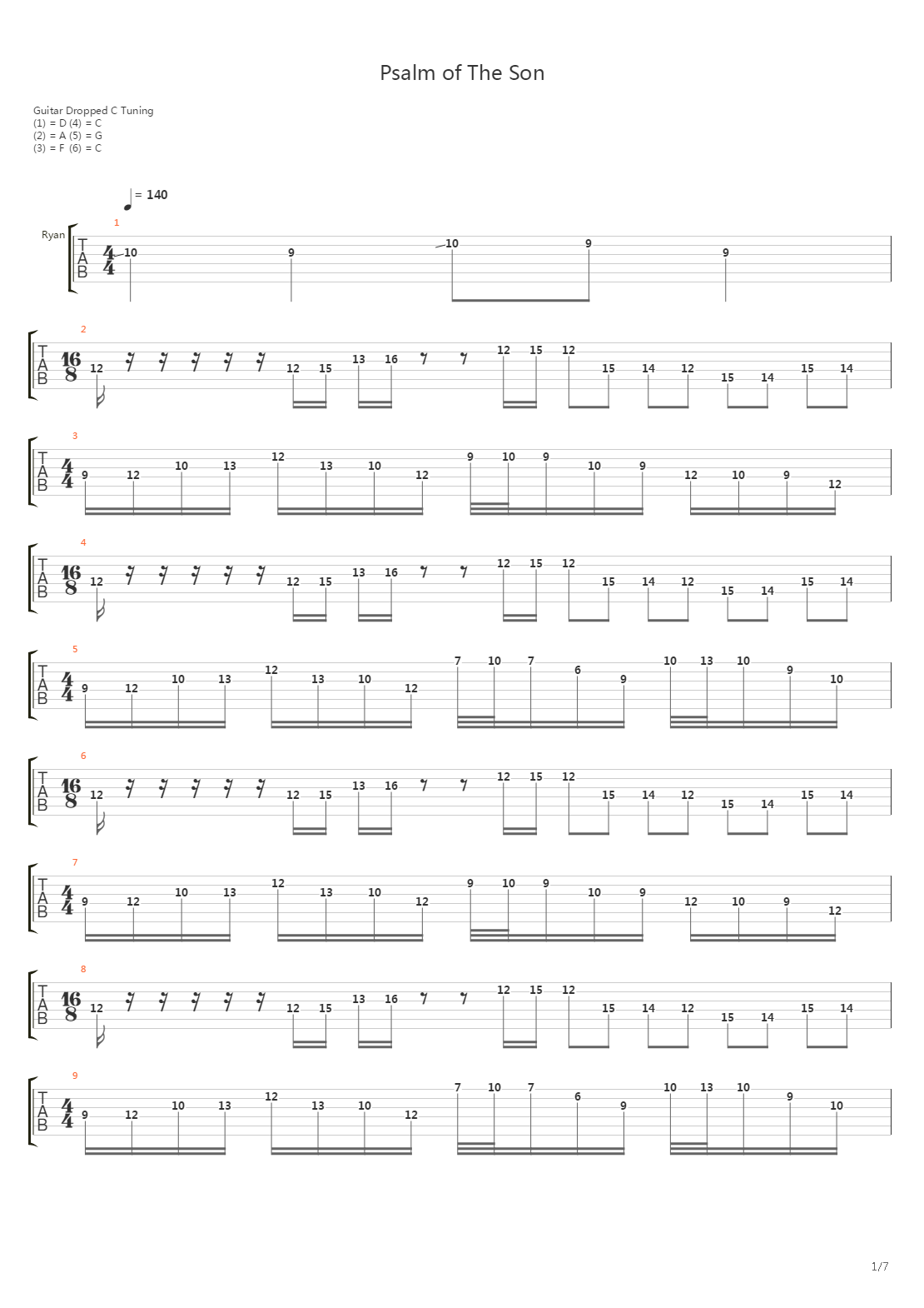 Psalm Of The Son吉他谱