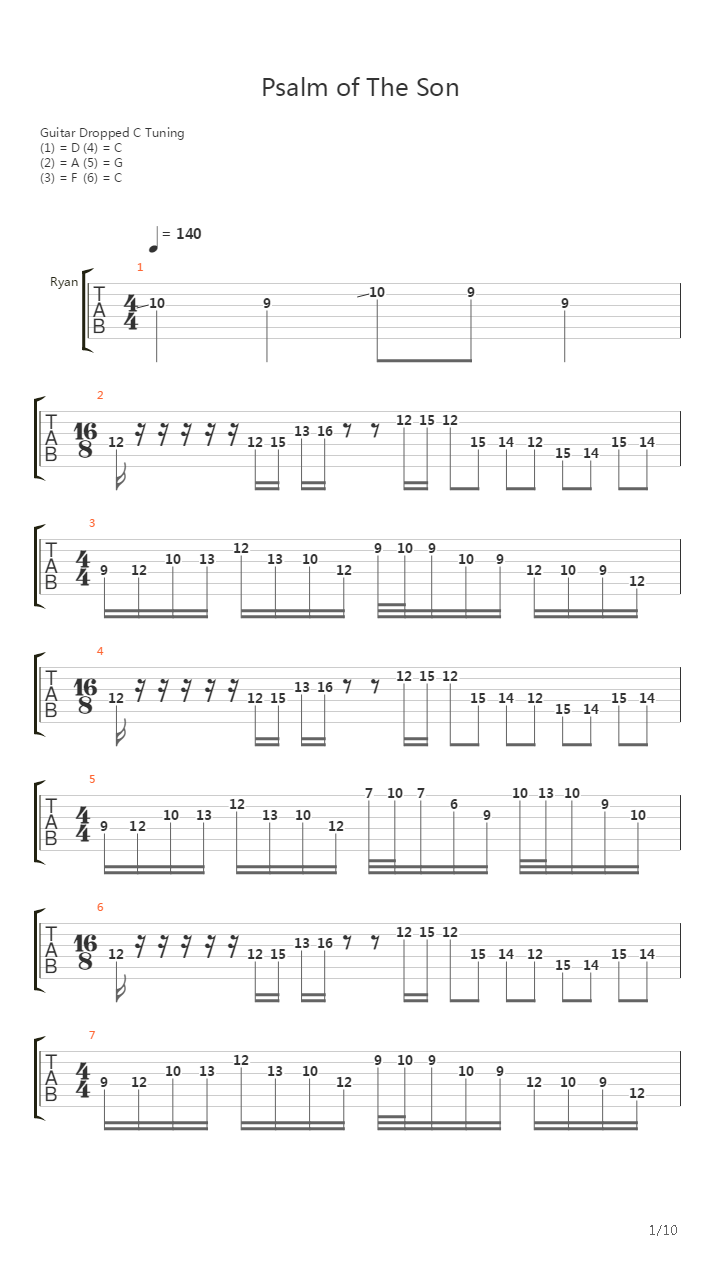 Psalm Of The Son吉他谱