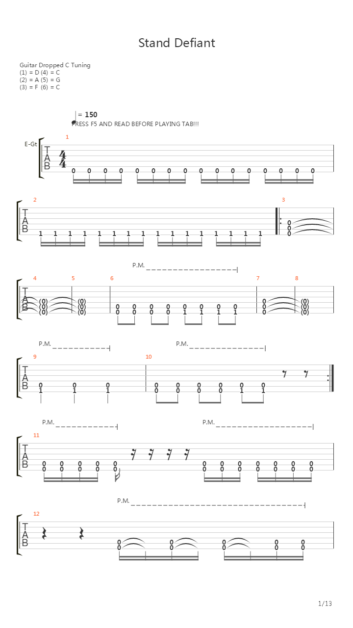 Stand Defiant吉他谱