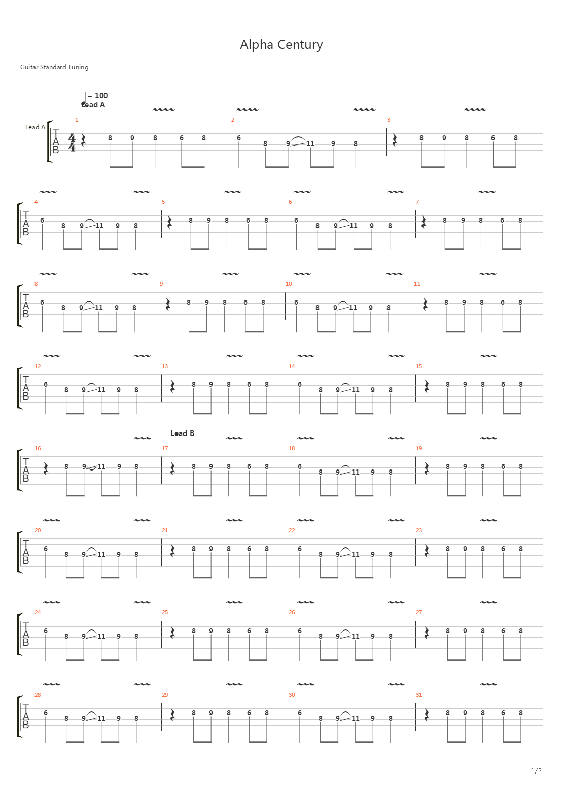 Alpha Century吉他谱