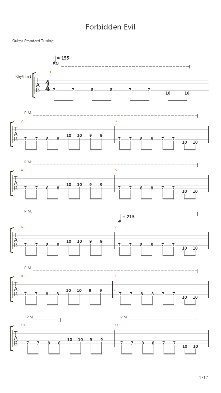 Forbidden Evil吉他谱