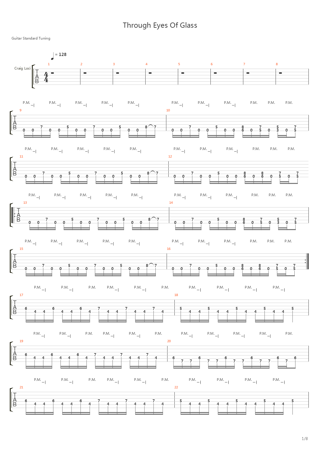 Through Eyes Of Glass吉他谱
