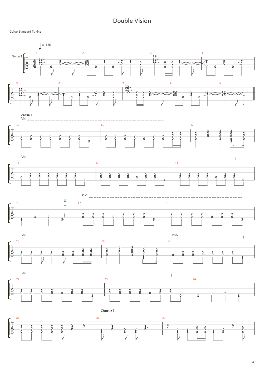 Double Vision吉他谱