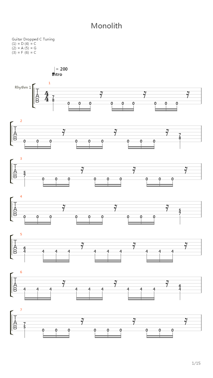 Monolith吉他谱