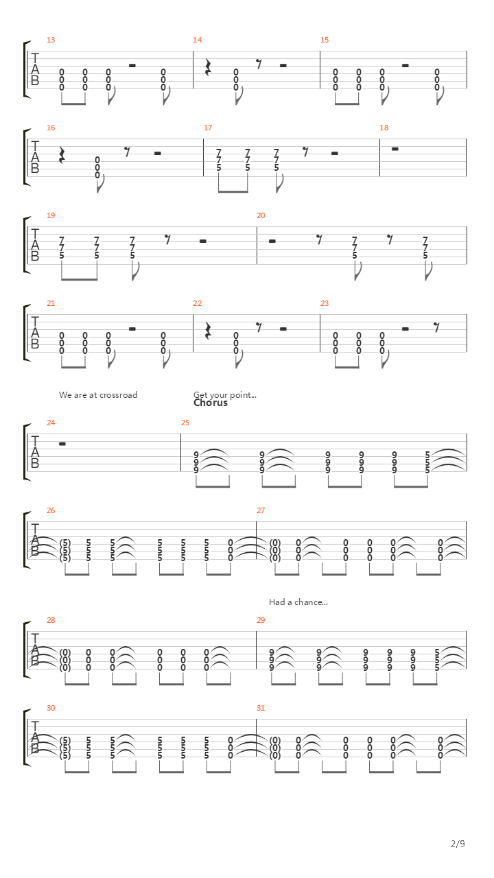 Crossroad I Guess You Can Say Things Are Getting Pretty Serious吉他谱