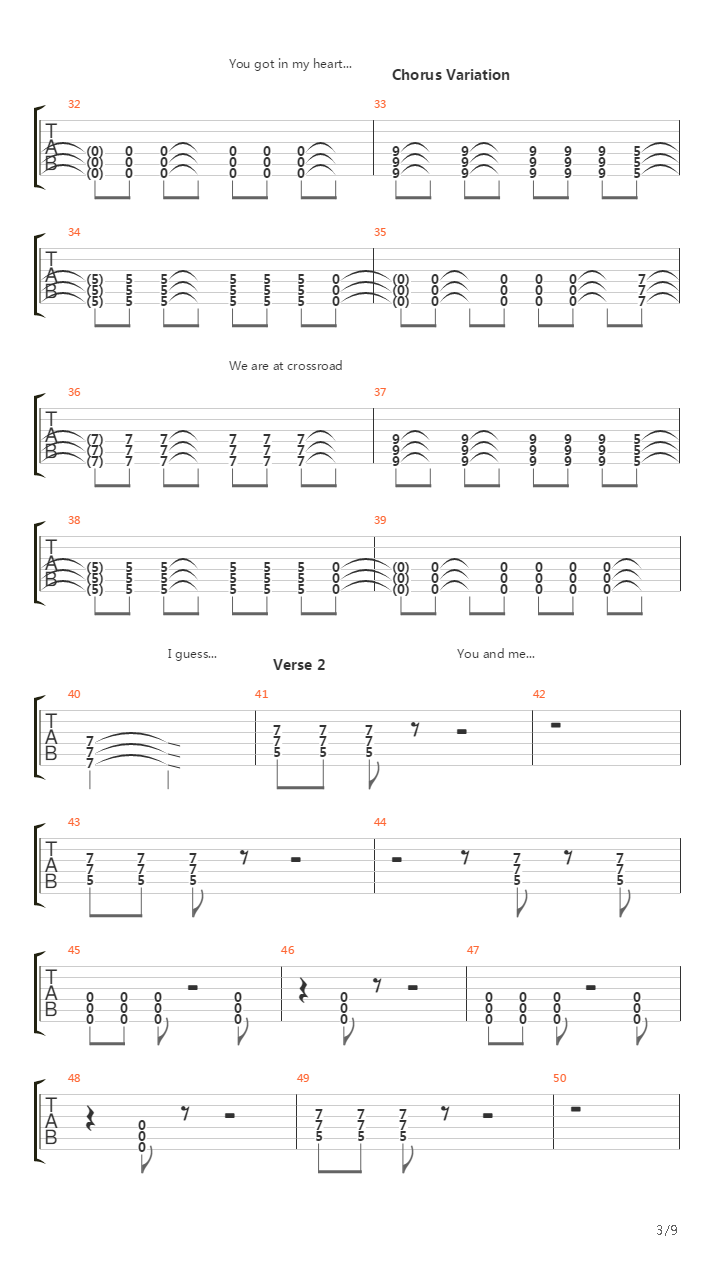 Crossroad I Guess You Can Say Things Are Getting Pretty Serious吉他谱