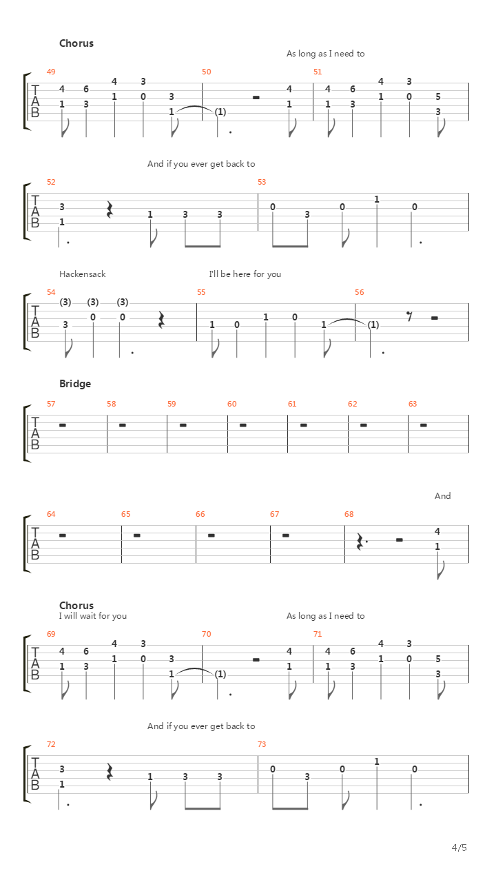 Hackensack吉他谱