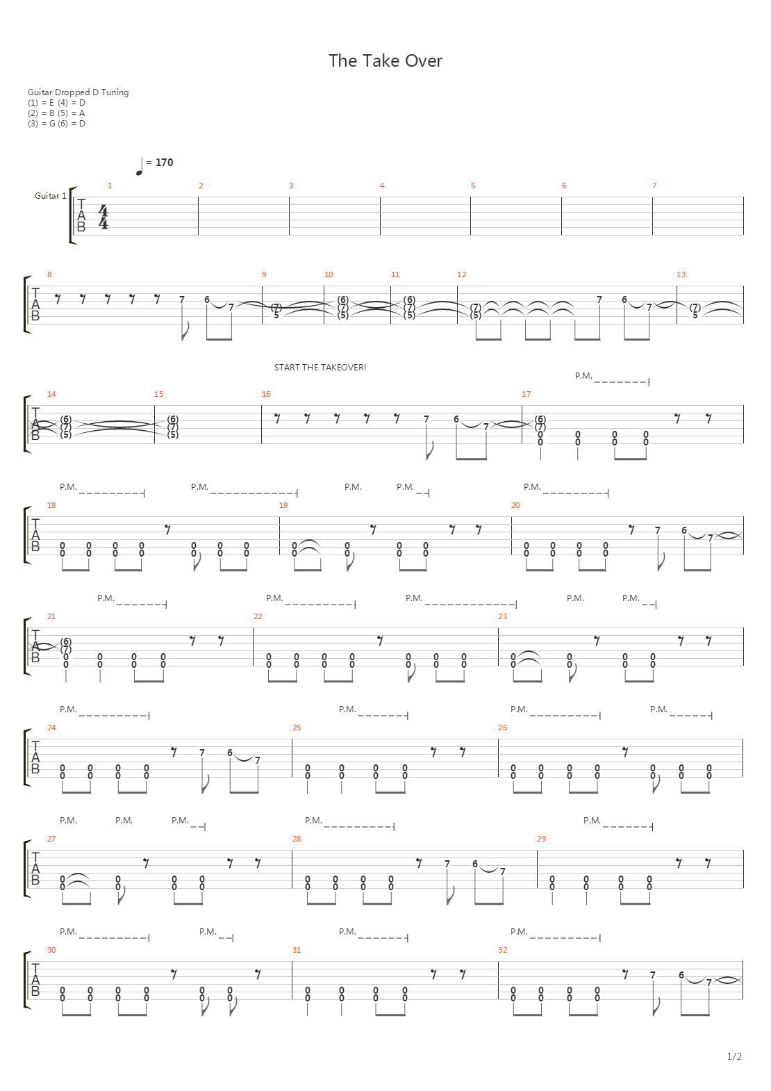 The Take Over吉他谱