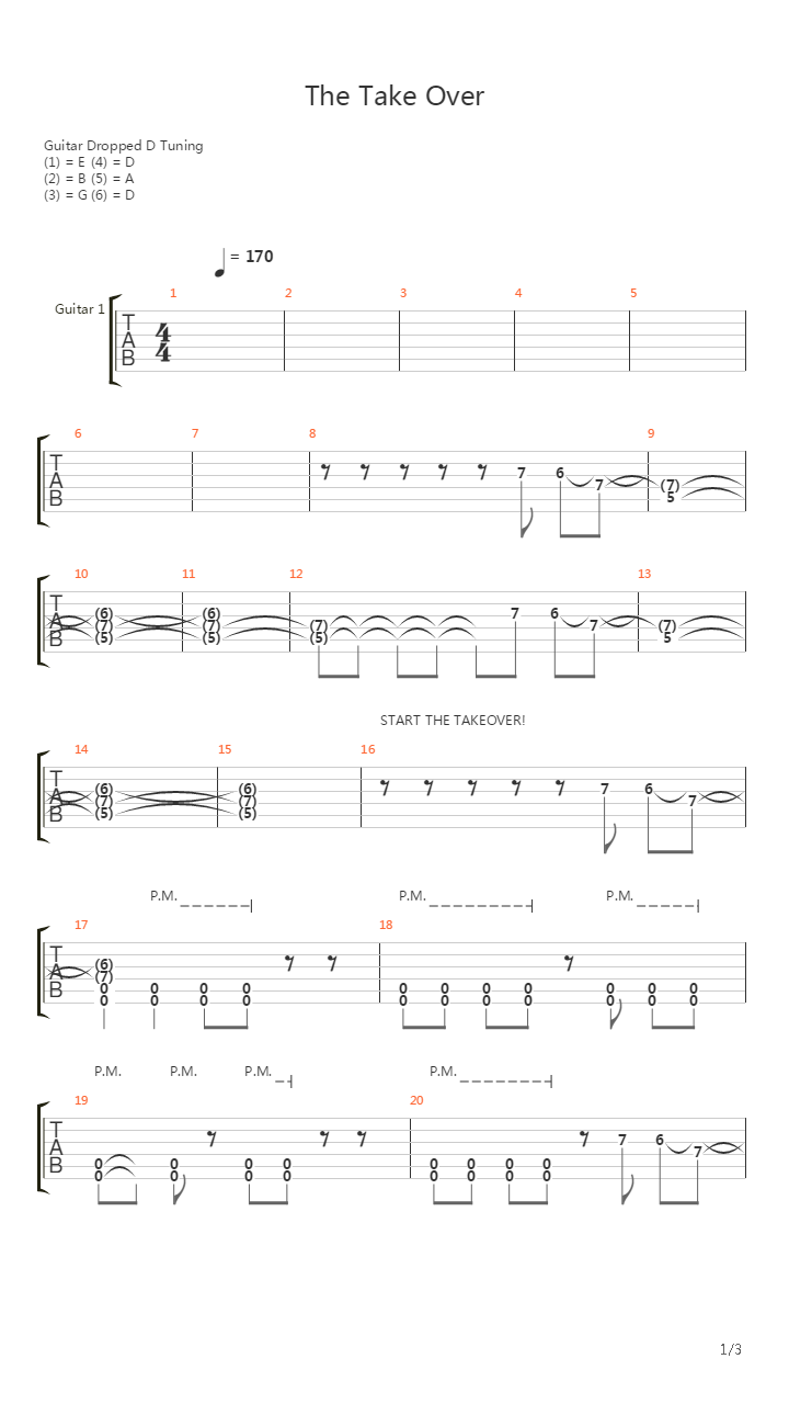 The Take Over吉他谱