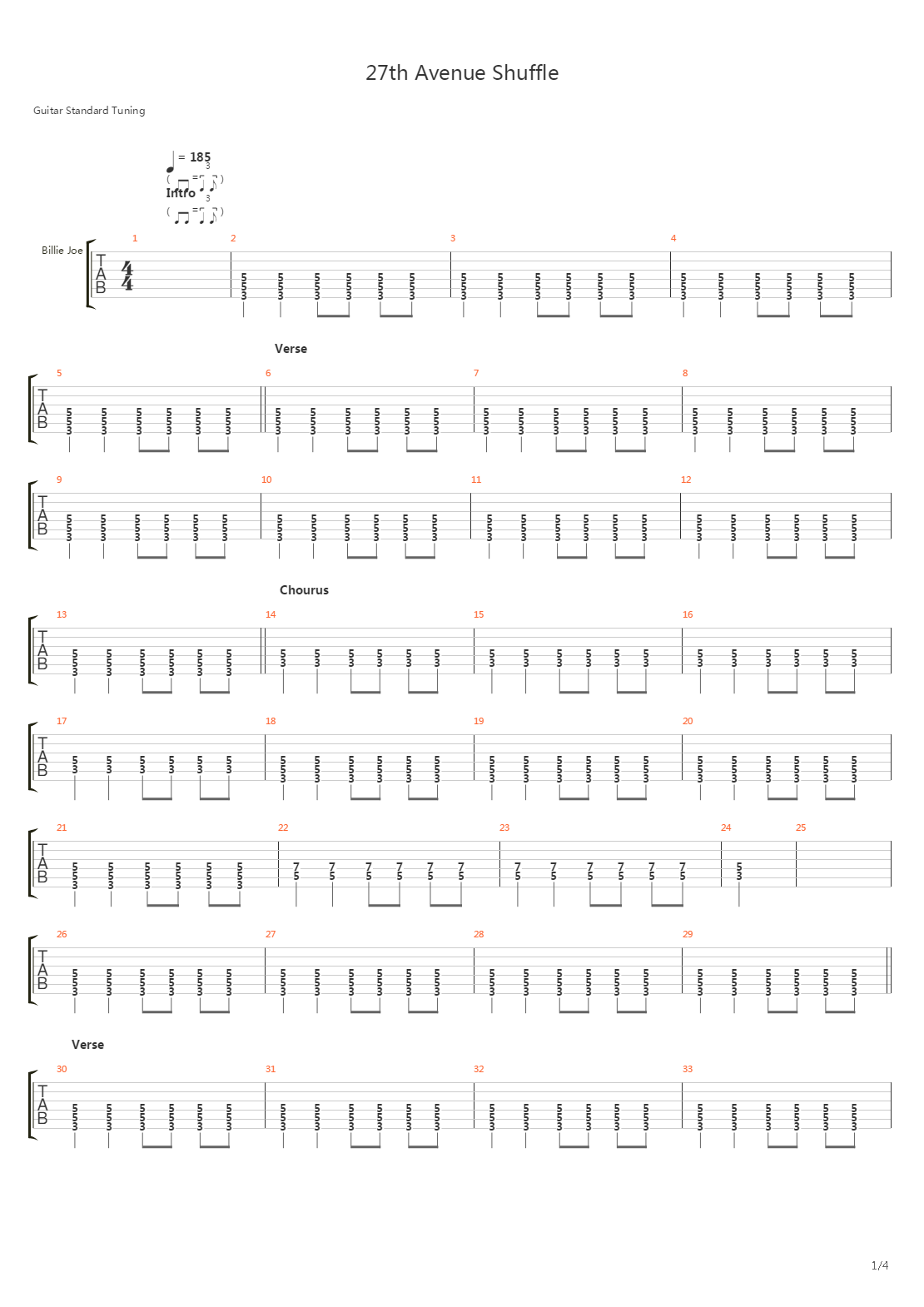 27th Ave Shuffle吉他谱