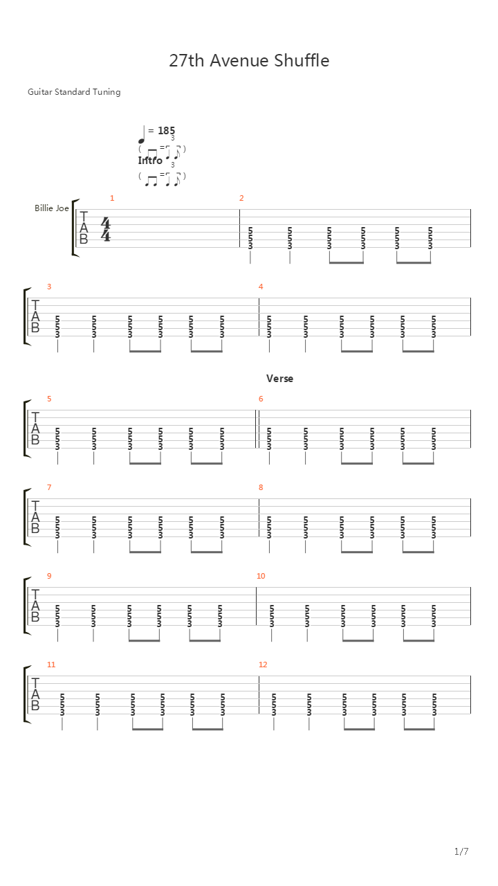 27th Ave Shuffle吉他谱