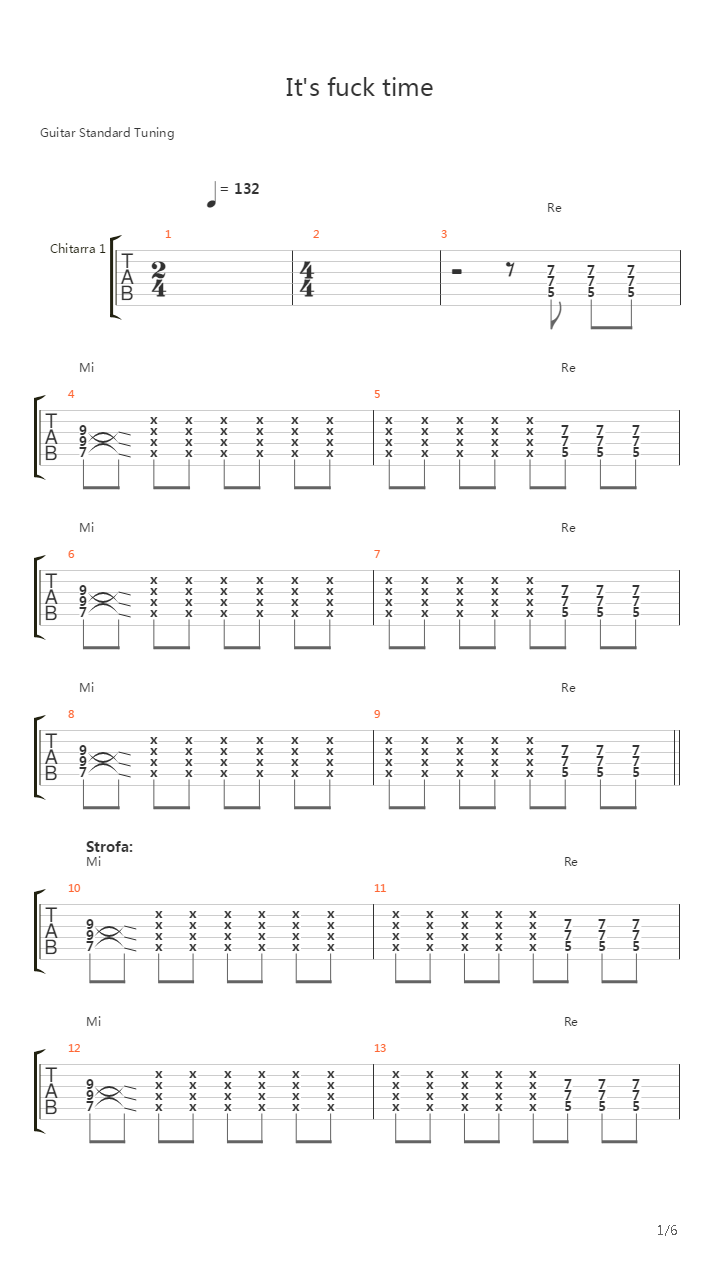 Its Fuck Time吉他谱