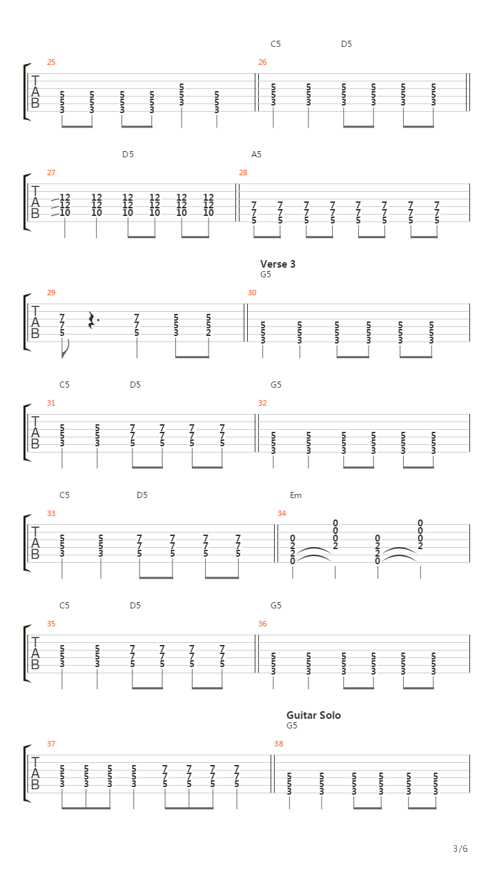 The Pedestrian吉他谱