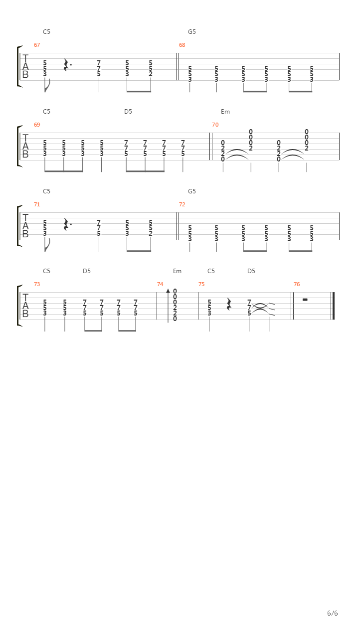 The Pedestrian吉他谱