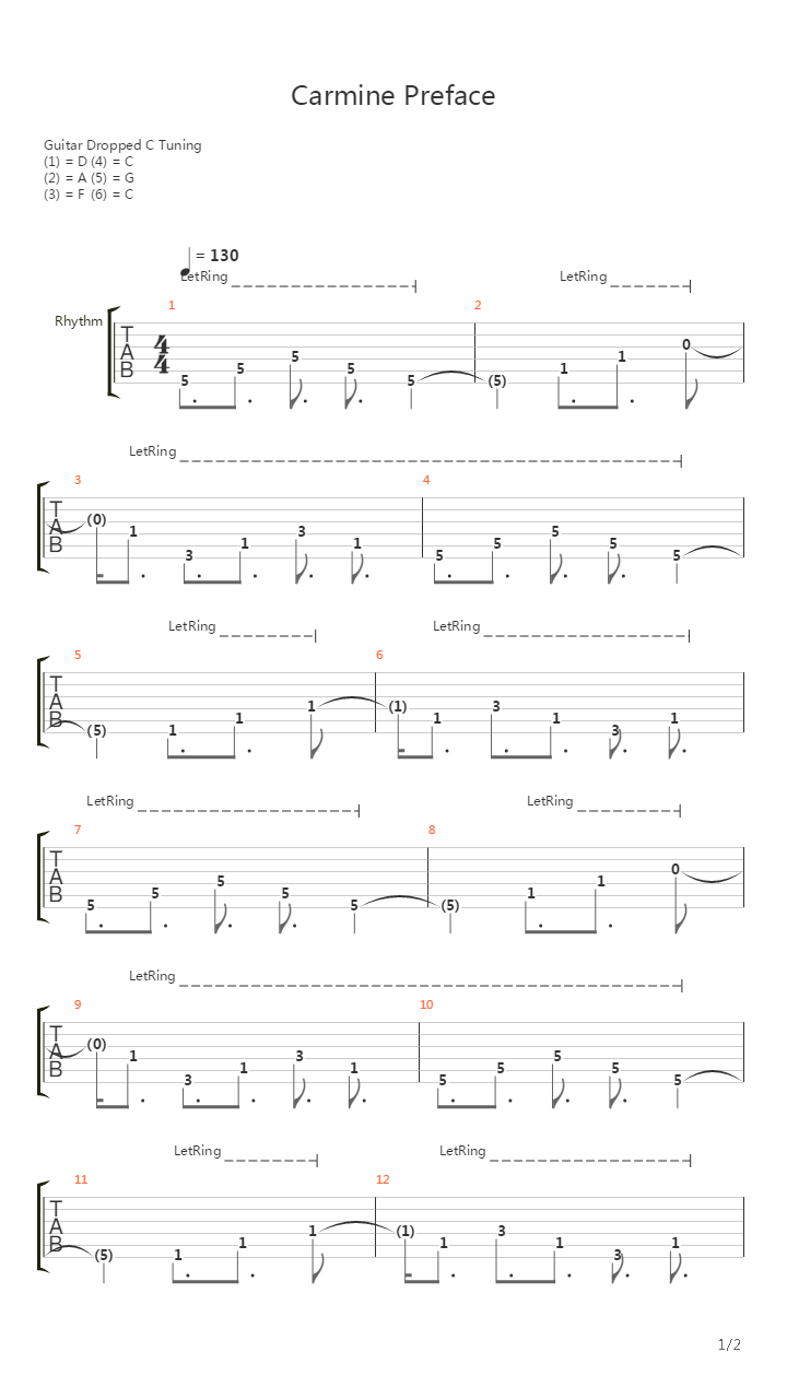 Carmine Preface吉他谱