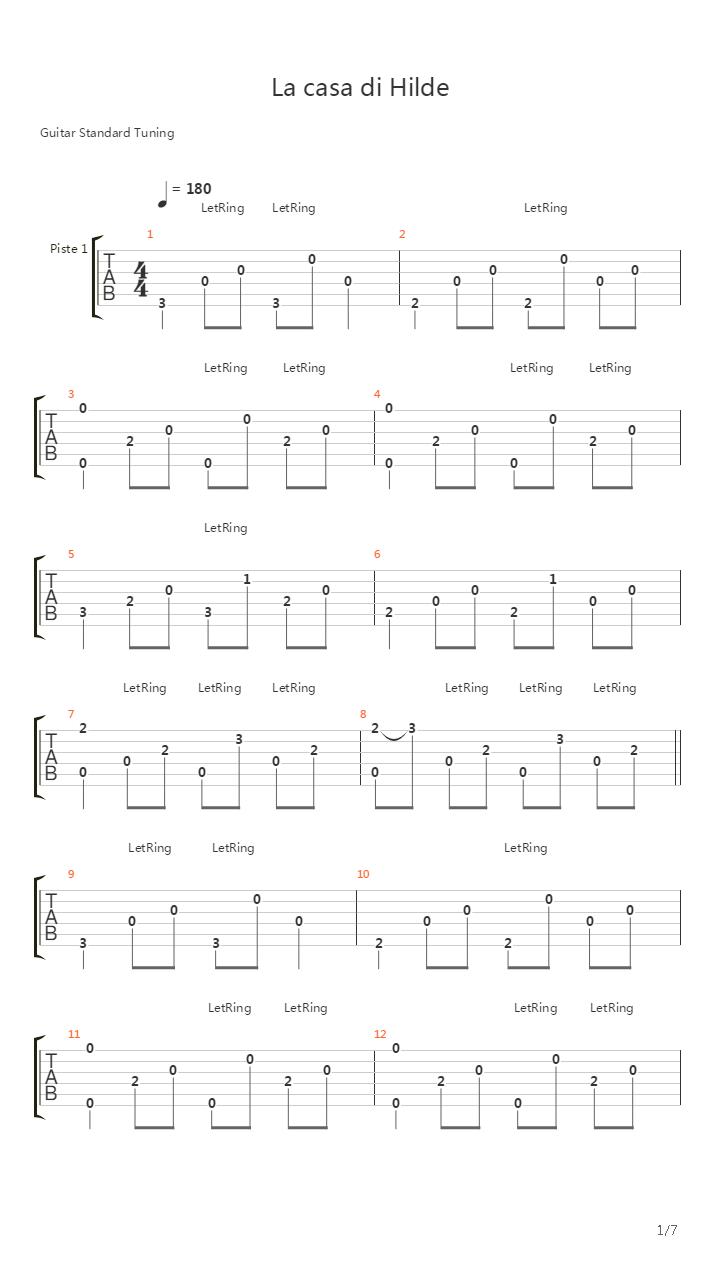 La Casa Di Hilde吉他谱