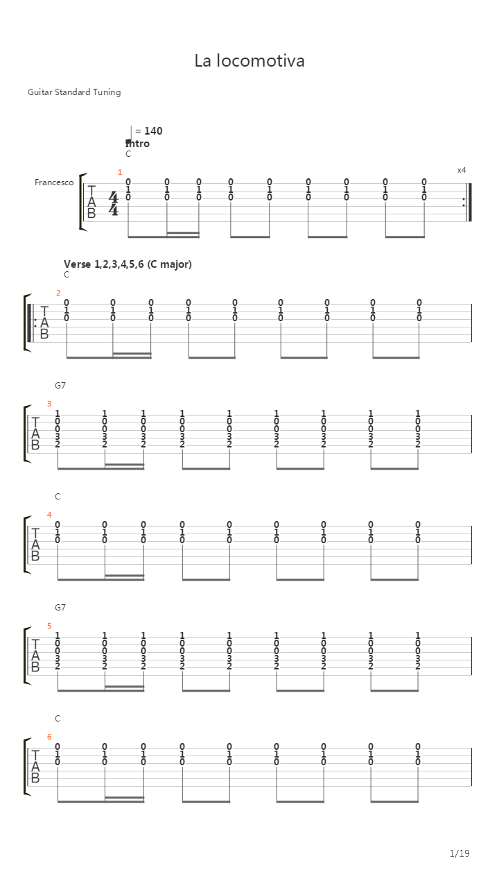 La Locomotiva吉他谱