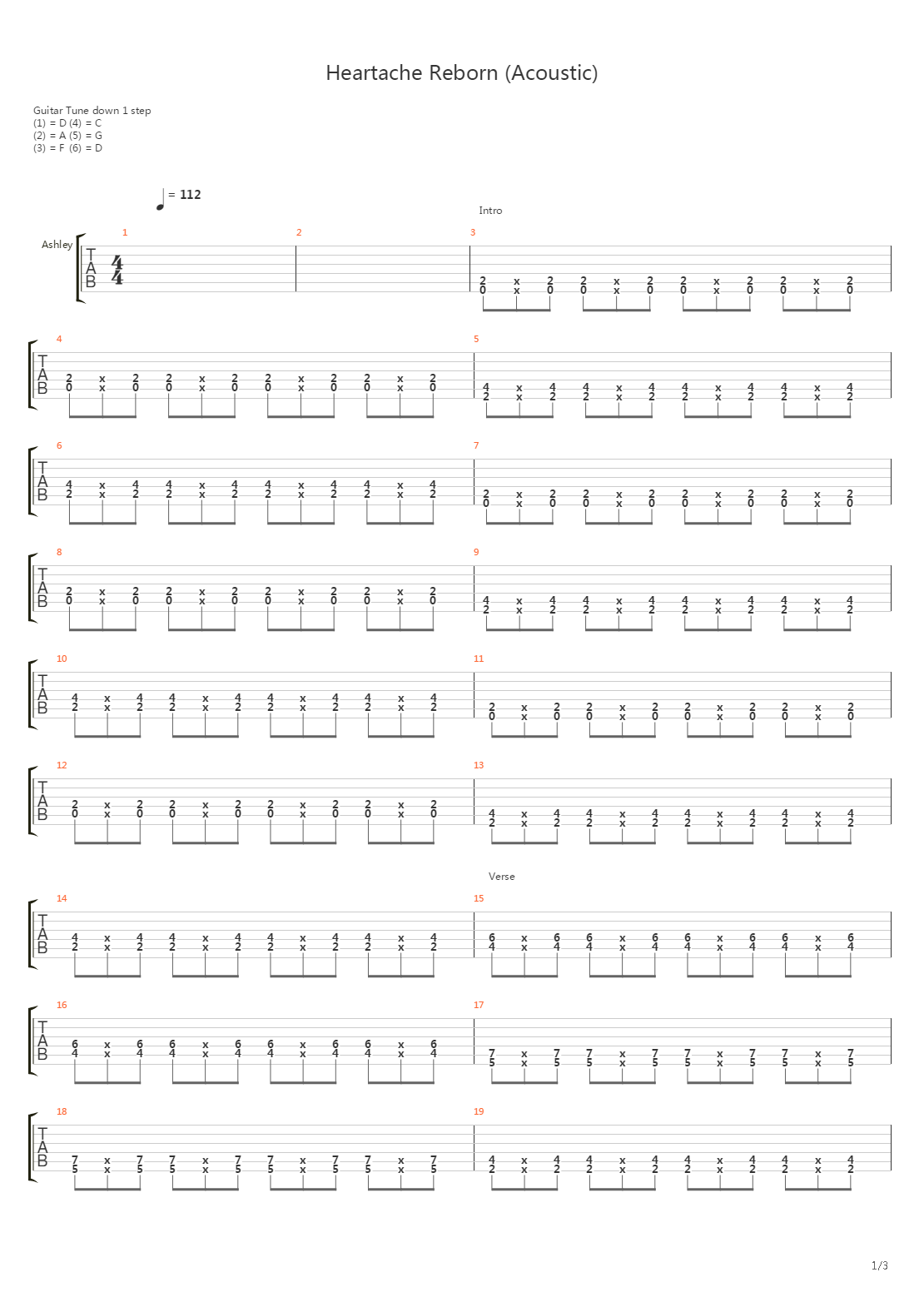 Heartache Reborn Acoustic吉他谱