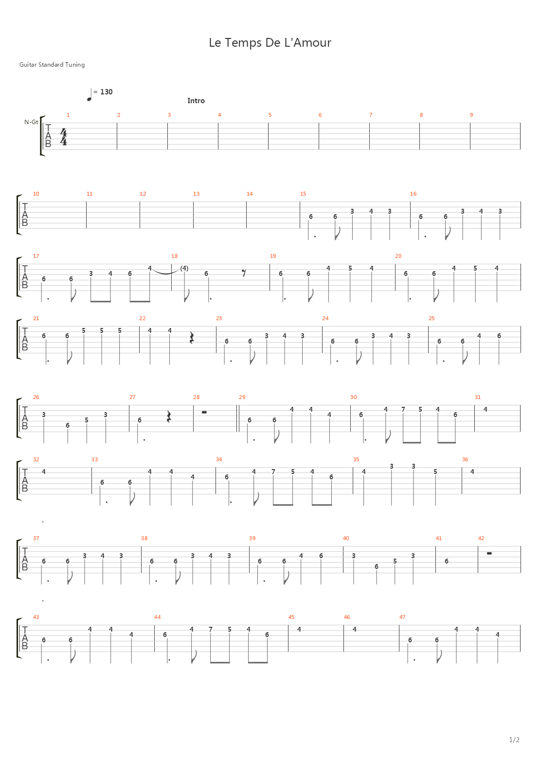 Le Temps De Lamour吉他谱