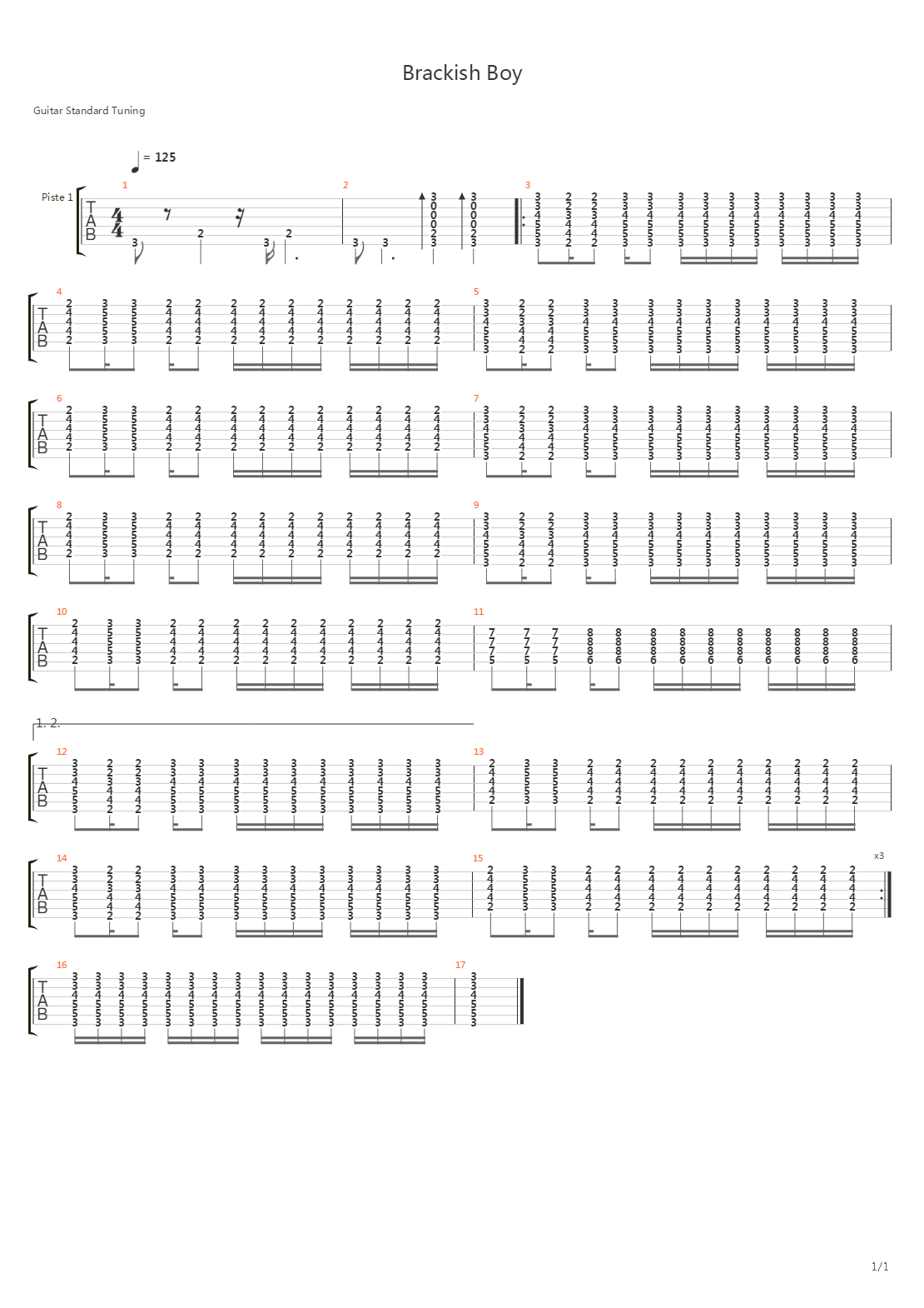 Brackish Boy吉他谱